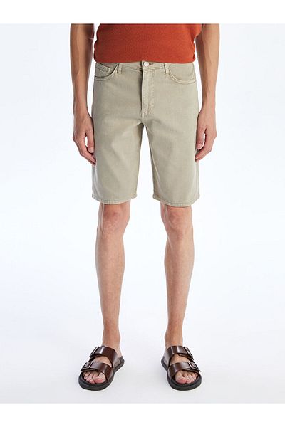 LC Waikiki Jeans Beige Standard Fit Men's Jean Shorts