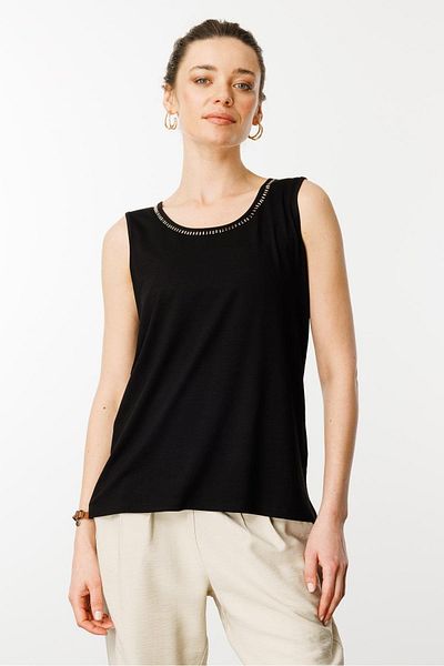 Desen Women's Crew Neck Stoned Strap T-Shirt