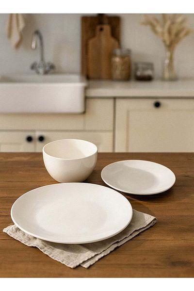 cera 18-Piece Porcelain Dinner Set White
