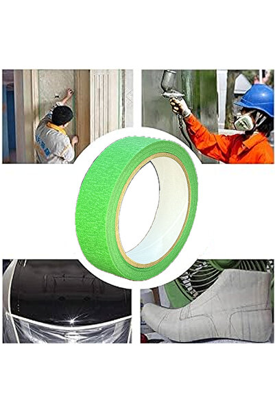 BantMarketim Renkli Maskeleme Kağıt Bant Boya Bandı 24mmx20mt Yeşil