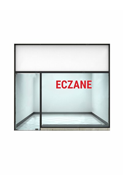 nesa reklam Eczane Yazısı Cam Sticker Yapışkanlı Folyo 21x90 cm