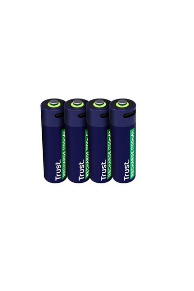Trust Trust TR-25631 Rechargeable Batteries, AA, USB-C, 4 pieces (Blue)