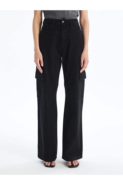 KÖMEN Cargo Pocket Jeans Pants Black