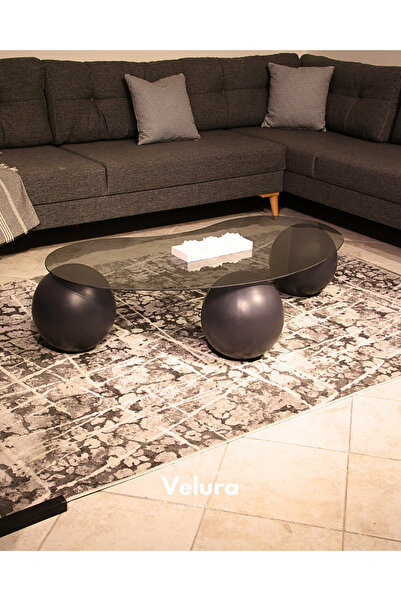 Velura Home & Living Modern Orta Sehpa & Küre Sehpa & Top Sehpa & Füme Fasuly...