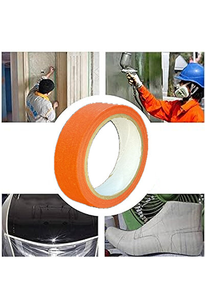 BantMarketim Renkli Maskeleme Kağıt Bant Boya Bandı 24mmx20mt Turuncu