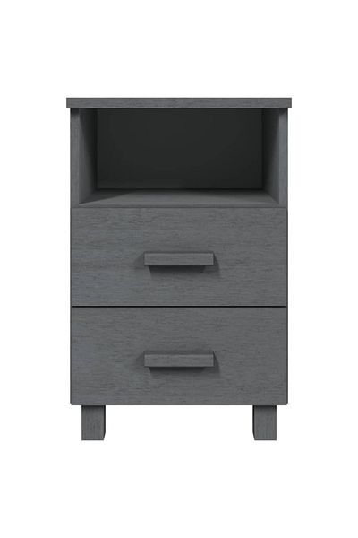 vidaxl Bedside Cabinets HAMAR 2 pcs Dark Grey 40x35x62 cm Solid Wood