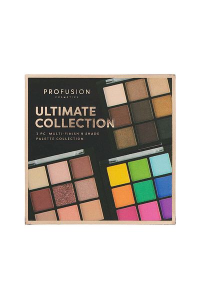 PROFUSION COSMETICS Ultimate Collection, 3 Mini Vegan Eyeshadow Palettes, 3 x 9 Shades, Profusion Cosmetics, 164 gr