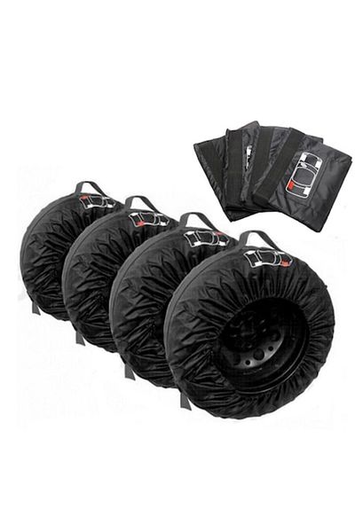 SMARTECH Set 4 huse roti auto, cu maner, impermeabil, pentru dimensiunea 13-16, Negru