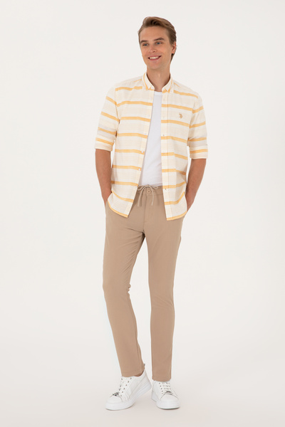 U.S. Polo Assn. Men's Beige Canvas Trousers 50300436-Vr011