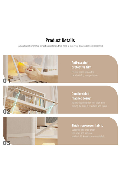 EqiEch 3 - Tier Collectibles Display Cabinet with Flip-Up Transparent Doors, Large Storage & Strong Load