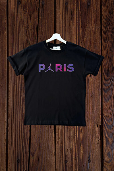 donamod تي شيرت باريس كبير الحجم ذو قصة مريحة