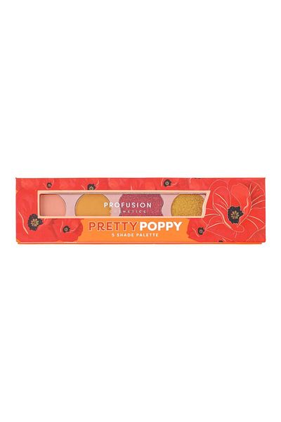 PROFUSION COSMETICS Pretty Poppy Eyeshadow Palette, 5 Shades, Profusion Cosmetics, 4.58 g