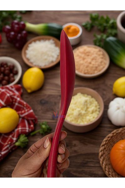 Multiamo Heat Resistant Hard Tip 30 cm Large Silicone Spoon 1 Piece