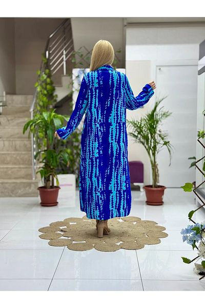 Punta Otantik Sln31108 Cotton Viscose Button-Down Long Selin Dress