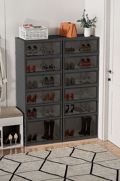 NESS HOME 6 Tiers 12 Shoe Capacity Foldable and Portable Portable Shoe Rack - Spacious Cabinet Shelf