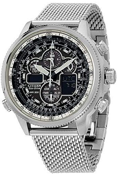 Citizen Promaster Navihawk A-T Black Dial Stainless Steel Men's Watch JY8030-83E