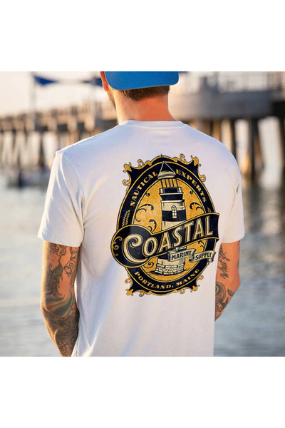 donamod تي شيرت كبير الحجم مطبوع عليه المنارة الساحلية