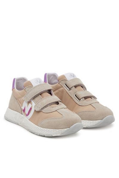Naturino Teniși bej pentru fete NATURINO-2018225 01 JESKO 2 VL SUEDE BEJ-ROZ D