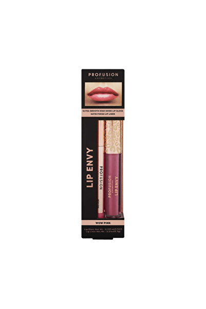 PROFUSION COSMETICS Set Lip Envy Wow Pink, luciu de buze și creion de buze ultra-fin, Profusion Cosmetics, 3,5 ml, 0,3 g