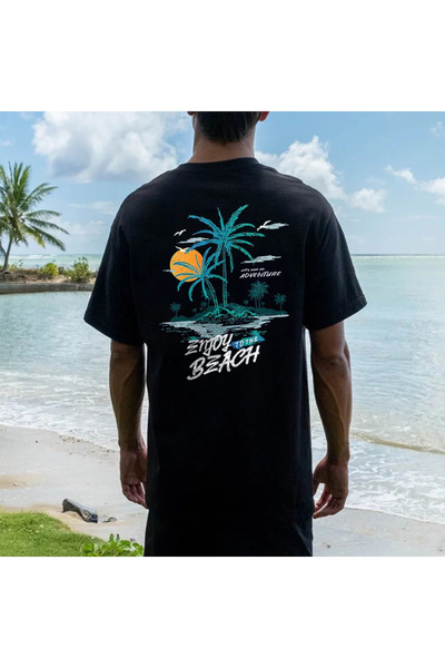 donamod Απολαύστε το μπλουζάκι με στάμπα παραλίας