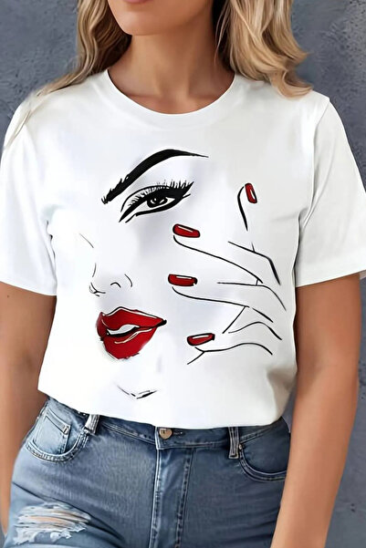 donamod Tricou de damă cu imprimeu figurin