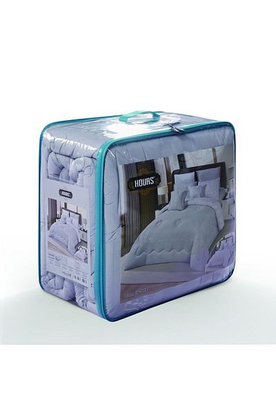 HOURS Double-sided embroidered microfiber single bedspread - 4 pieces