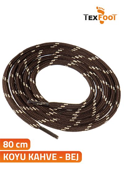 TexFoot Round Polyester Striped Sports Shoe and Boot Laces 80cm