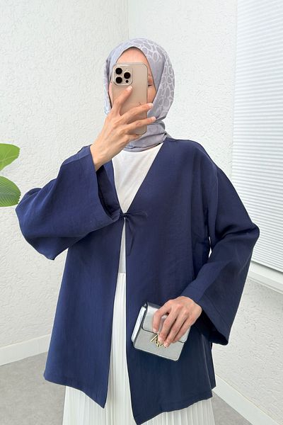 Salih Çelebi Rope Laced Kimono 2297 - Dark Blue
