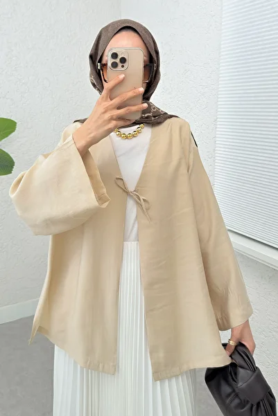 Salih Çelebi Rope Laced Kimono 2297 - Beige