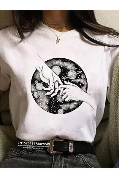 donamod Tricou pentru femei Moon Harajuku, amuzant, anii 90