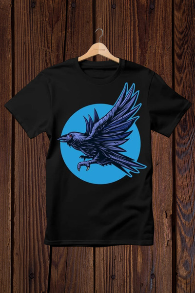 donamod Оверсайз тениска с принт на гарван