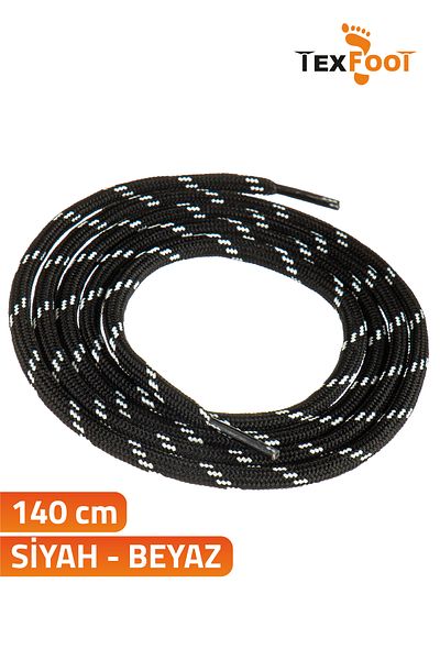 TexFoot Round Polyester Striped Sports Shoe and Boot Laces 140cm