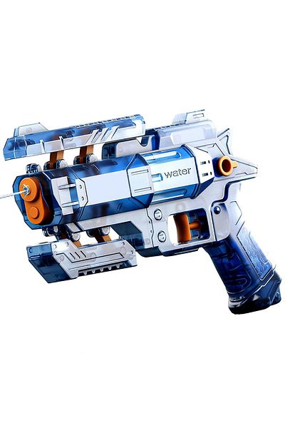 Flippy Manual Water Blaster, Safe Toy For Kids, S-shooter Design, 23x14.5 Cm, Transparent Blue