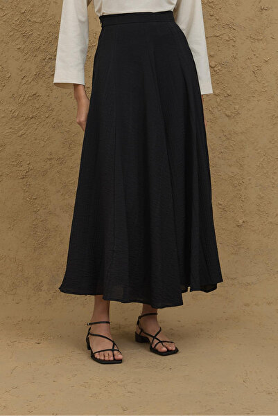 Fahhar Gode Flared Skirt Black