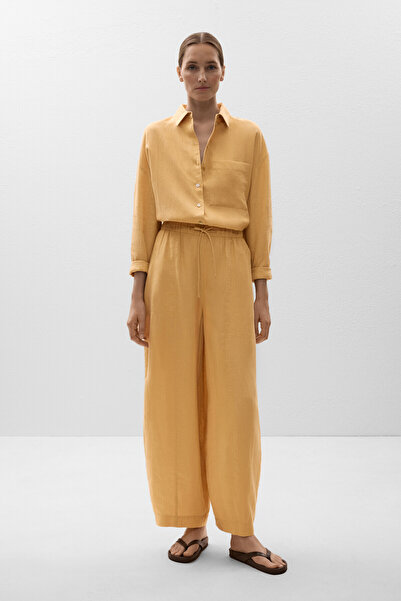 Oysho % 100 keten relaxed gömlek