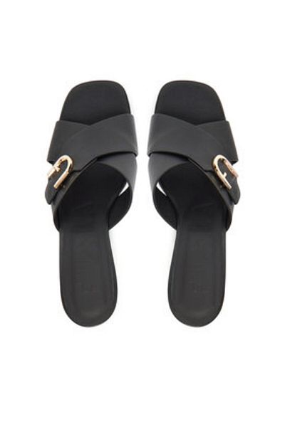 FURLA Flip-flops de damă negri FURLA-YJ41HIC A.0203 0455S NERO+COLOR ORO LIGHT