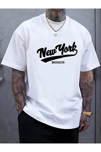 donamod Tricou oversize cu imprimeu New York Brooklyn
