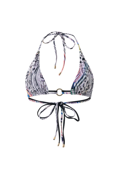 NARC Mia Zebra desen üçgen Bikini üstü