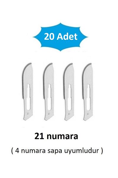 QBR Home Pack of 20 Number 21 Wooden Sculpture Carving Art Replacement Blade. Plug-In Type (Compatible with Sapa Number 4)