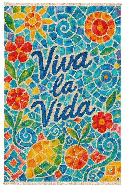 Markaev Viva La Vida Baskılı Dokuma Taban Halı 256 YNG