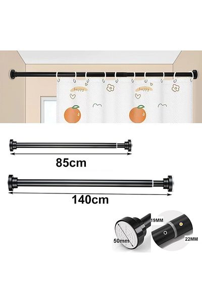 vivo Telescopic curtain rod 85-140 cm, M, black, SCL01-BLACK-M