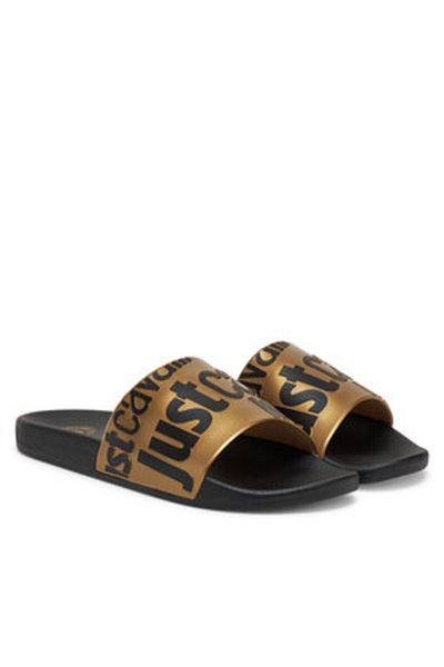 Just Cavalli Men's Flip-flops black JUST CAVALLI-78QA3SZ1 ZS785 PL9 899 BLACK + 929 GOLD FERRAGNI