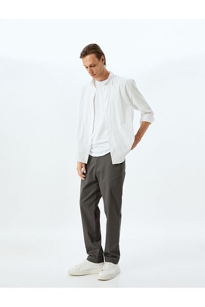 Koton Cotton Gabardine Pocket Detailed Chino Trousers