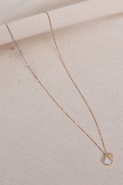 Süspüs Accessories Gold Color Steel Necklace with Stone