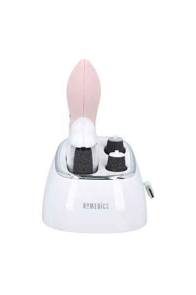 Homedics جهاز باديكير فوري قابل لإعادة الشحن 3 في 1 - أبيض ووردي