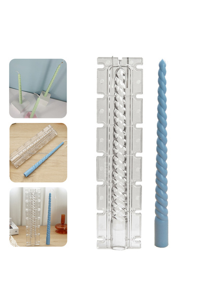 Getshopmini Poli Karbon Mum Kalıbı Şamdanlık Uzun Burgulu 31cm