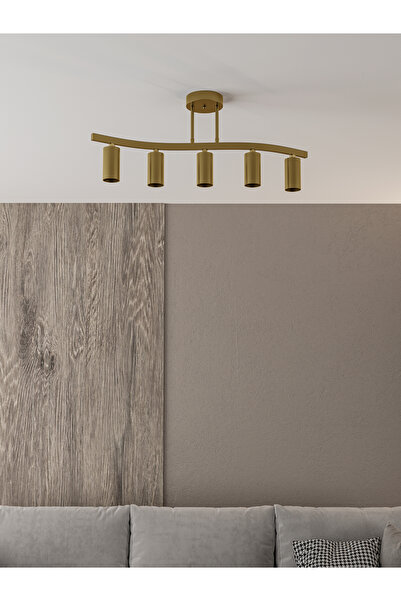 avizade SOLVİA Vintage Eskitme 5’li Spot Avize | Gu10 Duylu Endüstriyel Tasarım