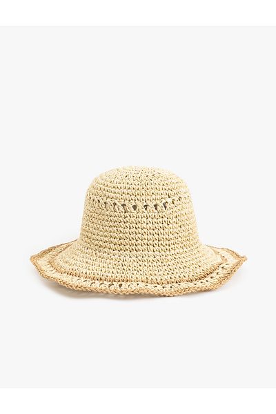 Koton Textured Straw Bucket Hat