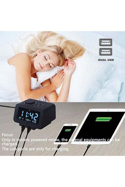 COOYA LED Digital ,USB charging Alarm Clock with FM Radio For Family,Friends.