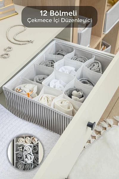 Tex Republic Alas 12 Compartment Multi-Purpose Drawer Organizer (Towels-Socks-Underwear Etc) 31X25X12 cm